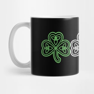 Three Celtic Knots Shamrocks With Ireland Flag Colors Mug